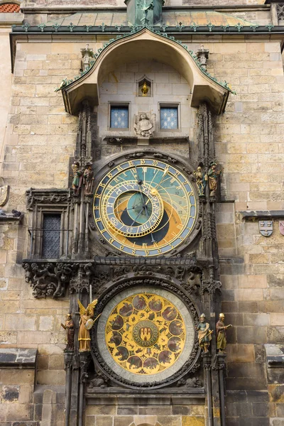 Old Town Hall Tower. Prague astronomical clock (Prague orloj). Close up.