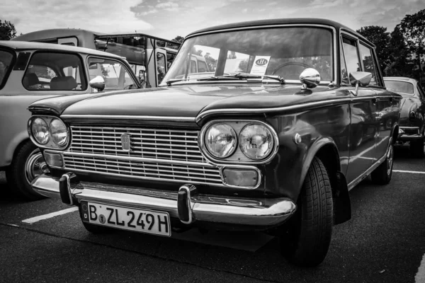 BERLIN, GERMANY - MAY 17, 2014: Large family car Fiat 1500, 1967. Black and white. 27th Oldtimer Day Berlin - Brandenburg