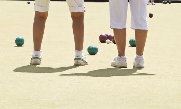 Bowls or lawn bowls players