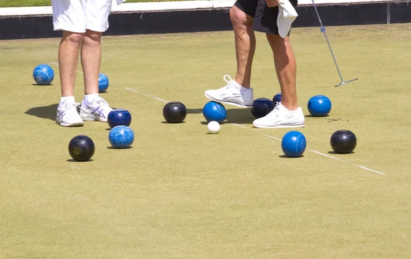 Bowls or lawn bowls players