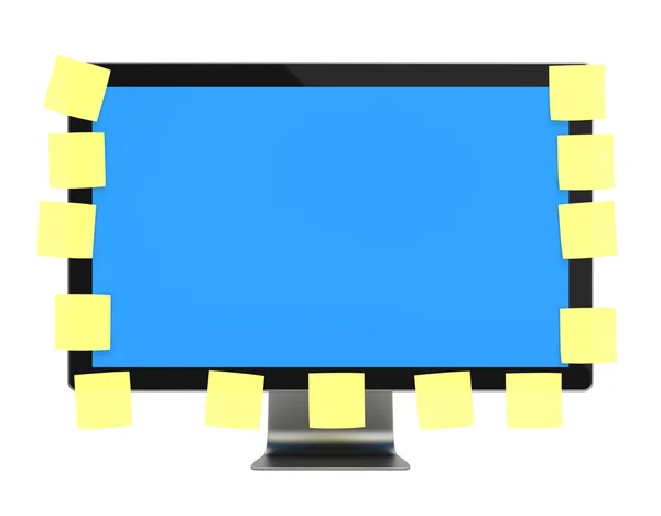 Computer Monitor with post it