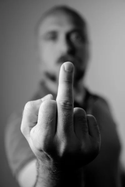 A Man giving the finger