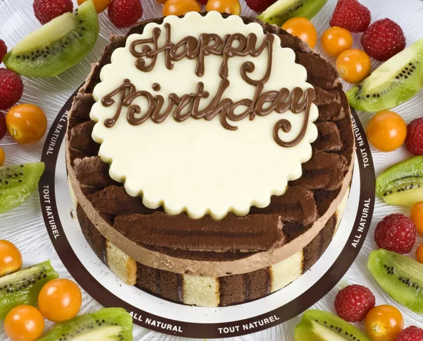 Triple Chocolate Mousse Birthday Cake with Fruits