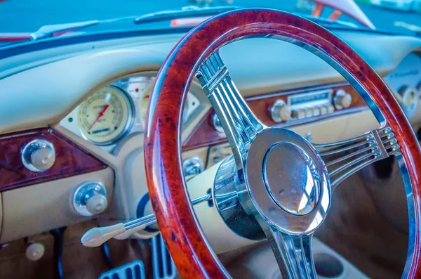 Classic car steering wheel dashboard