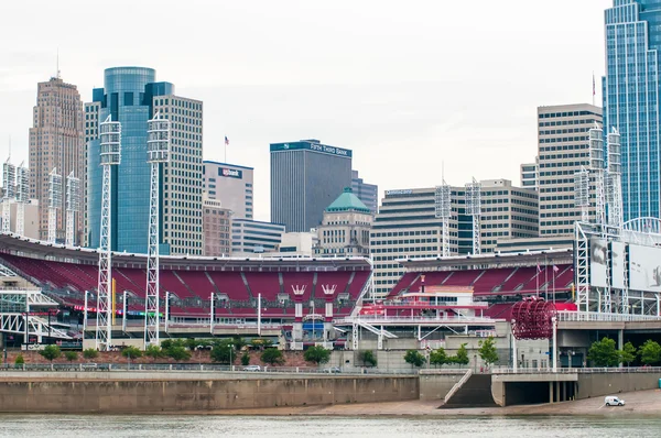 Cincinnati skyline on cloudy day