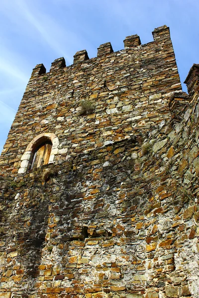 Detail of a castle wall and tower