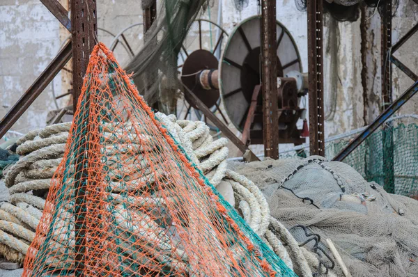 Fishing nets stored in a port in Israel