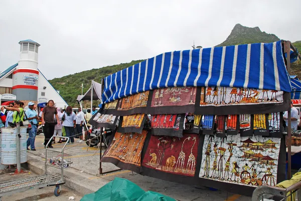 Street market of African crafts,Cape Town, South Africa.