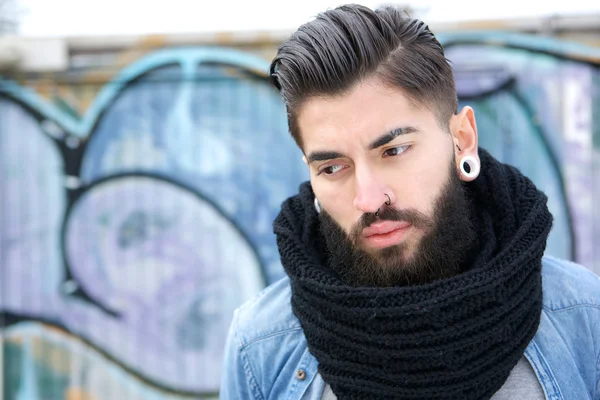 Handsome young man with scarf