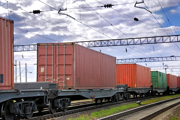 The train transports containers