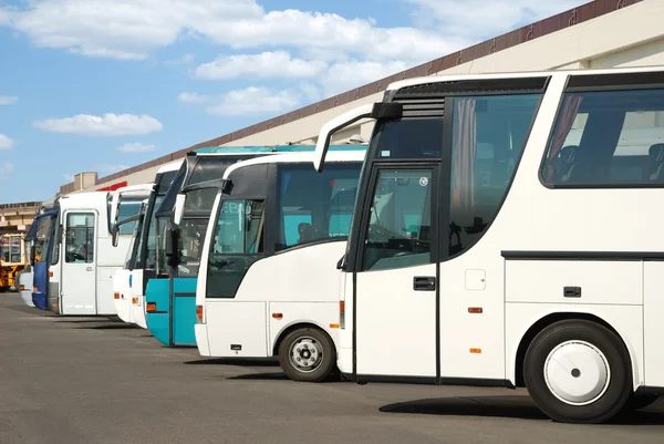 Tourist buses on a parking