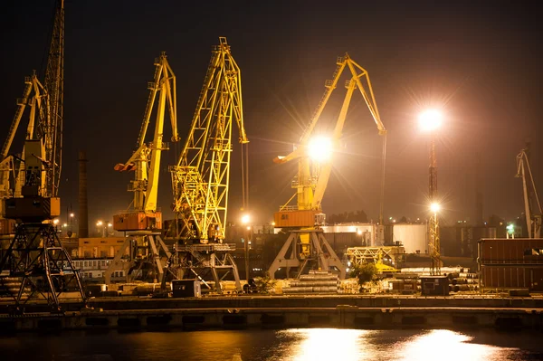 Night view of the industrial port