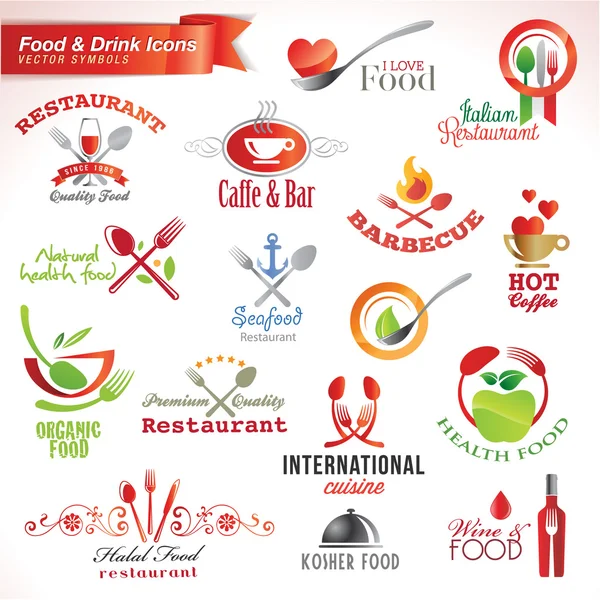 Set of food and drink vector icons