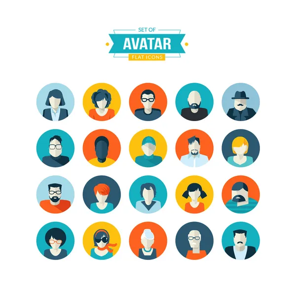 Set of avatar flat design icons