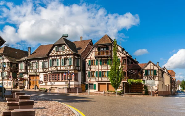 Alsatian style houses in Kintzheim, Alsace, France