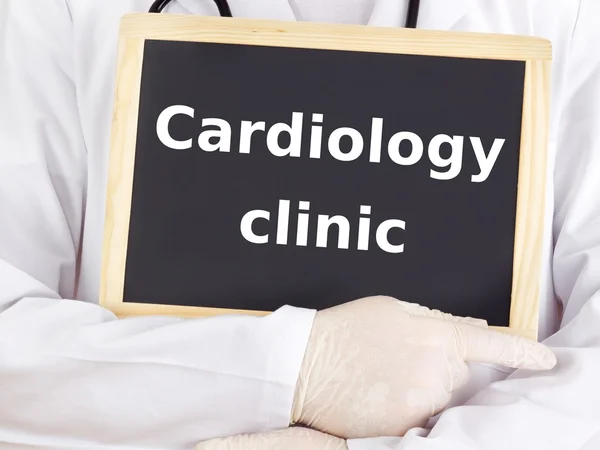 Doctor shows information: cardiology clinic