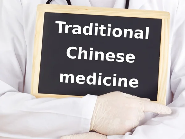 Doctor shows information: traditional chinese medicine