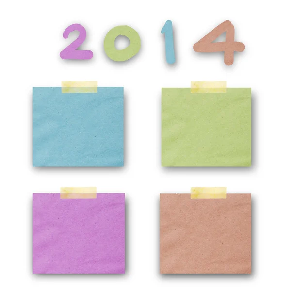 Calendar 2014 on pastel colour paper note with copy space for yo — Stock Photo #30269507