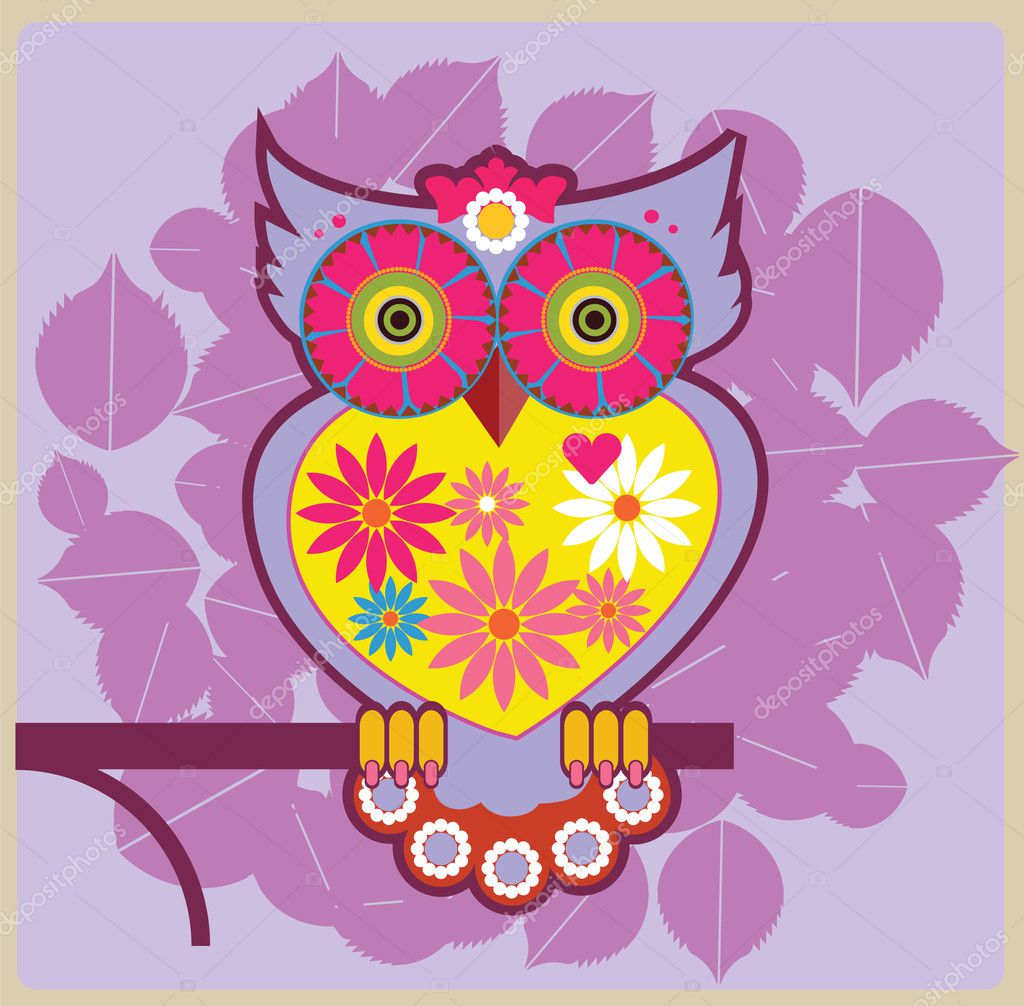 Cartoon Owl Pink