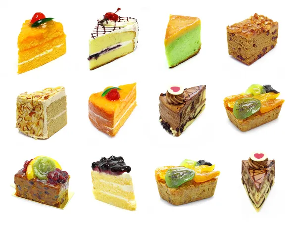 Collection of slices cake