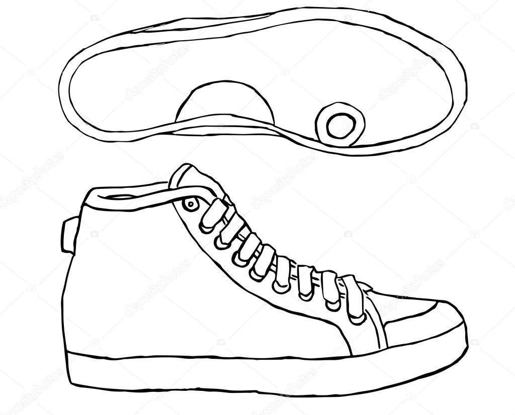 Zapato tenis sobre un fondo blanco — Vector de stock © blupads #50409685