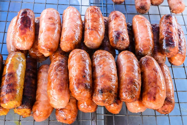 Nicely grilled pork sausages, Thai spicy pork sausages