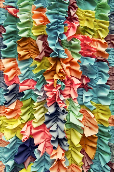 Bright Colorful Ruffled Fabric Background