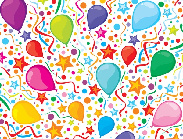 Birthday background with party streamers and confetti