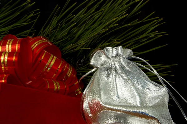 Gift box and silver gift bag