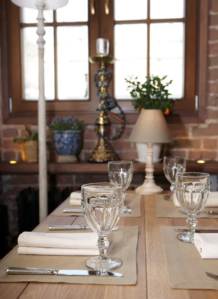 Table in a rustic cuisine restaurant