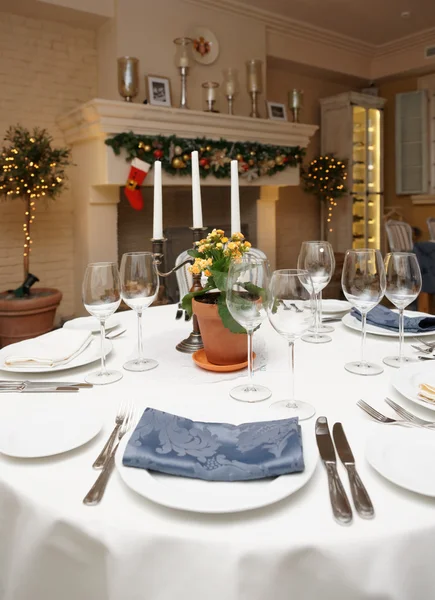 Table setting in a restaurant