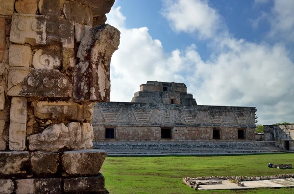 Ancient structure in one of the squares in the city of Uxmal in