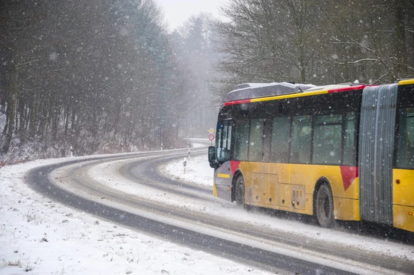 Bus on Winter road