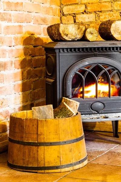 Fireplace with firewood