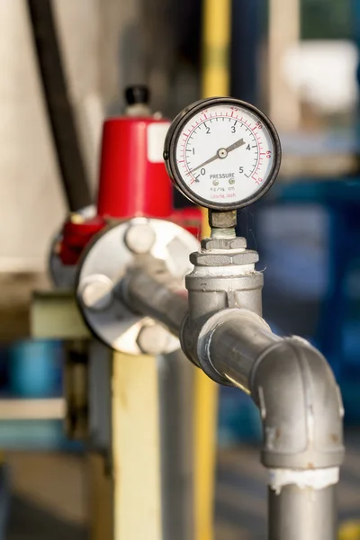 Pressure gauge at a natural gas plant
