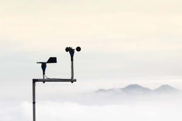 Anemometer measures the wind speed