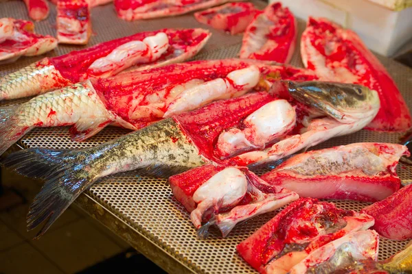 Cut fish prepared for selling
