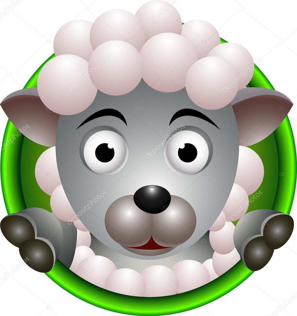 Tête de mouton mignon dessin animé — Image vectorielle starlight789