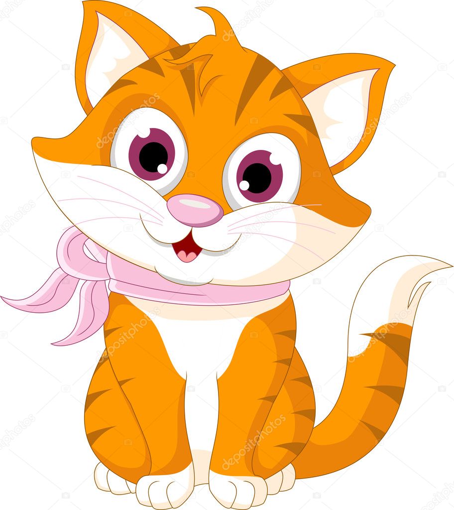Cute cat cartoon posing — Stock Vector © starlight789 #32937613