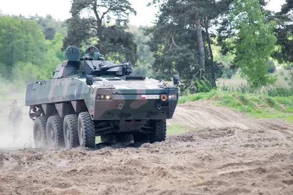 Wroclaw, Poland - May 10. 2014: AMV XC-360P Rosomak armored vehicle on Military show on May 10, 2014 in Worclaw, Poland