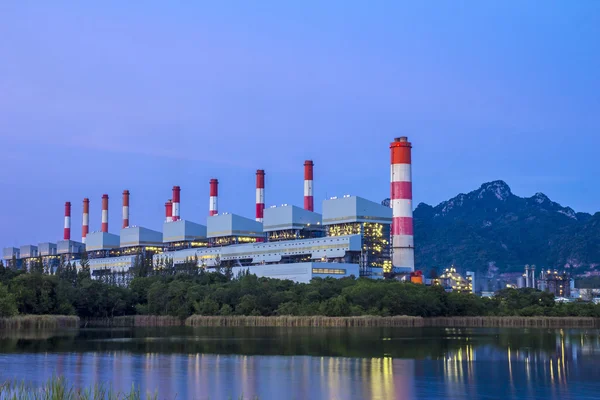 Coal power plant at dusk
