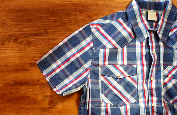 Close up of vintage male shirt, Checkered pattern