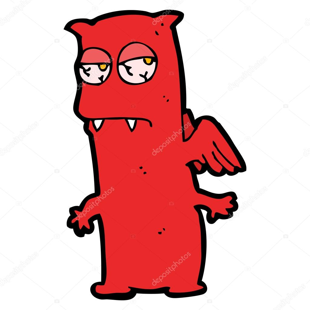 Tired little monster cartoon — Stock Vector © lineartestpilot 13566712