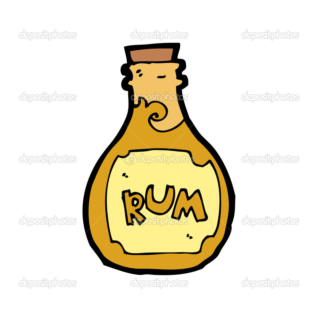 Rum bottle cartoon — Stock Vector © lineartestpilot 13571240