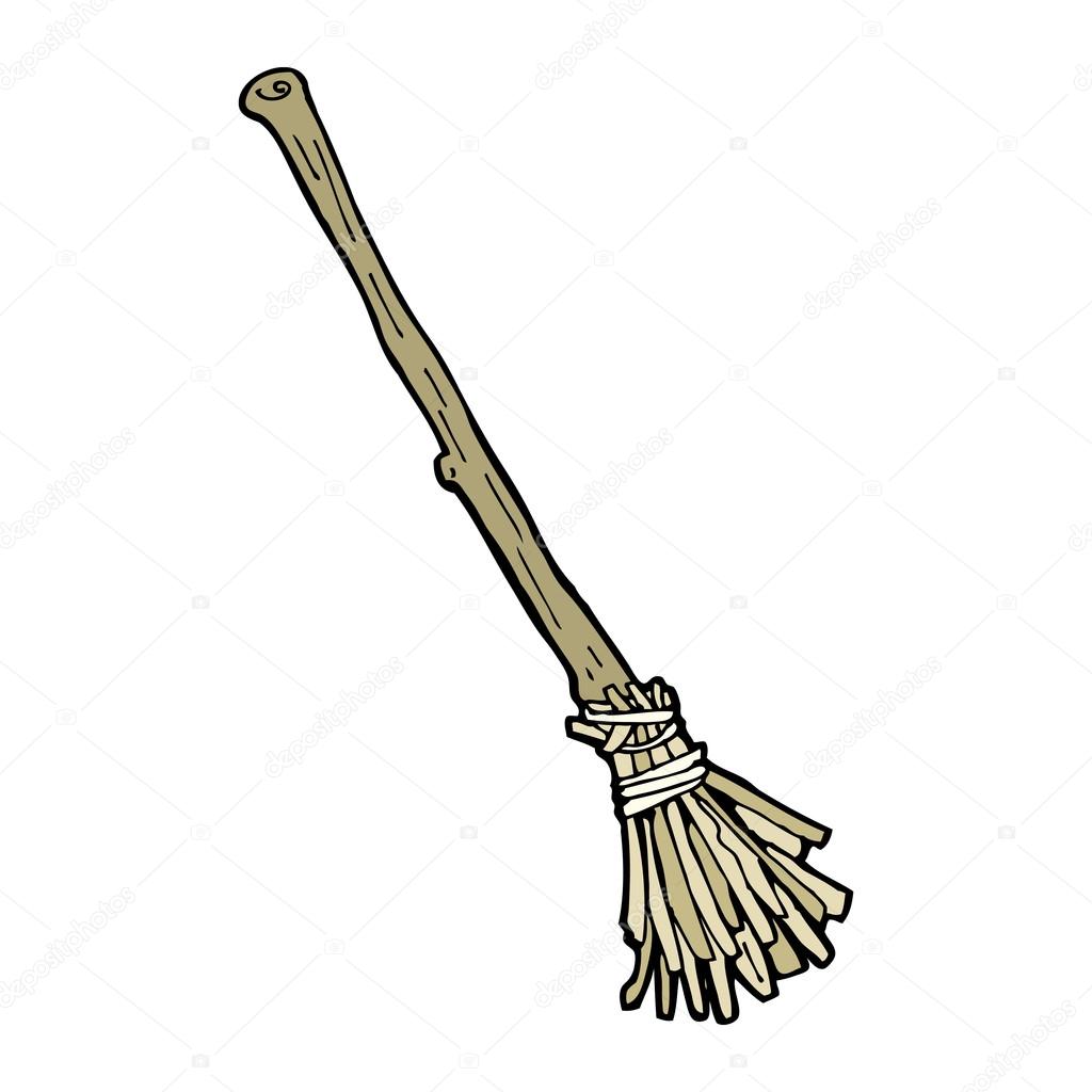 Witches broom cartoon — Stock Vector © lineartestpilot #13572150