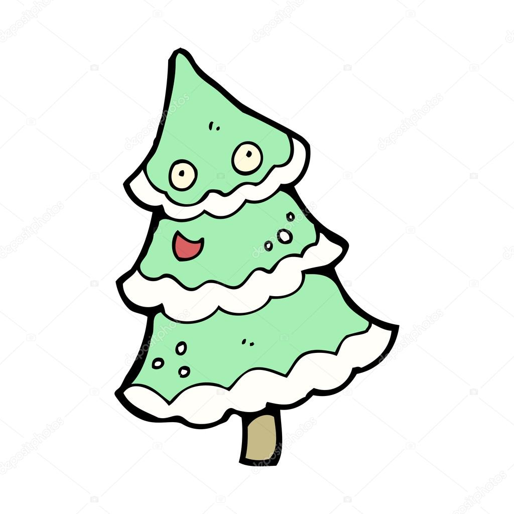 happy christmas tree cartoon stock vector happy christmas tree cartoon stock vector