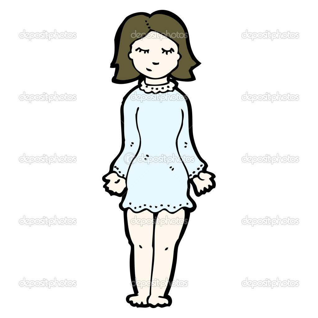 Girl in night dress cartoon - Stock Illustration