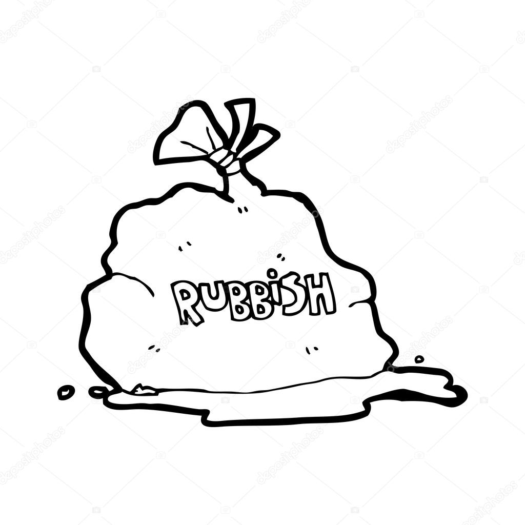 Cartoon rubbish bag — Stock Vector © lineartestpilot #18110779