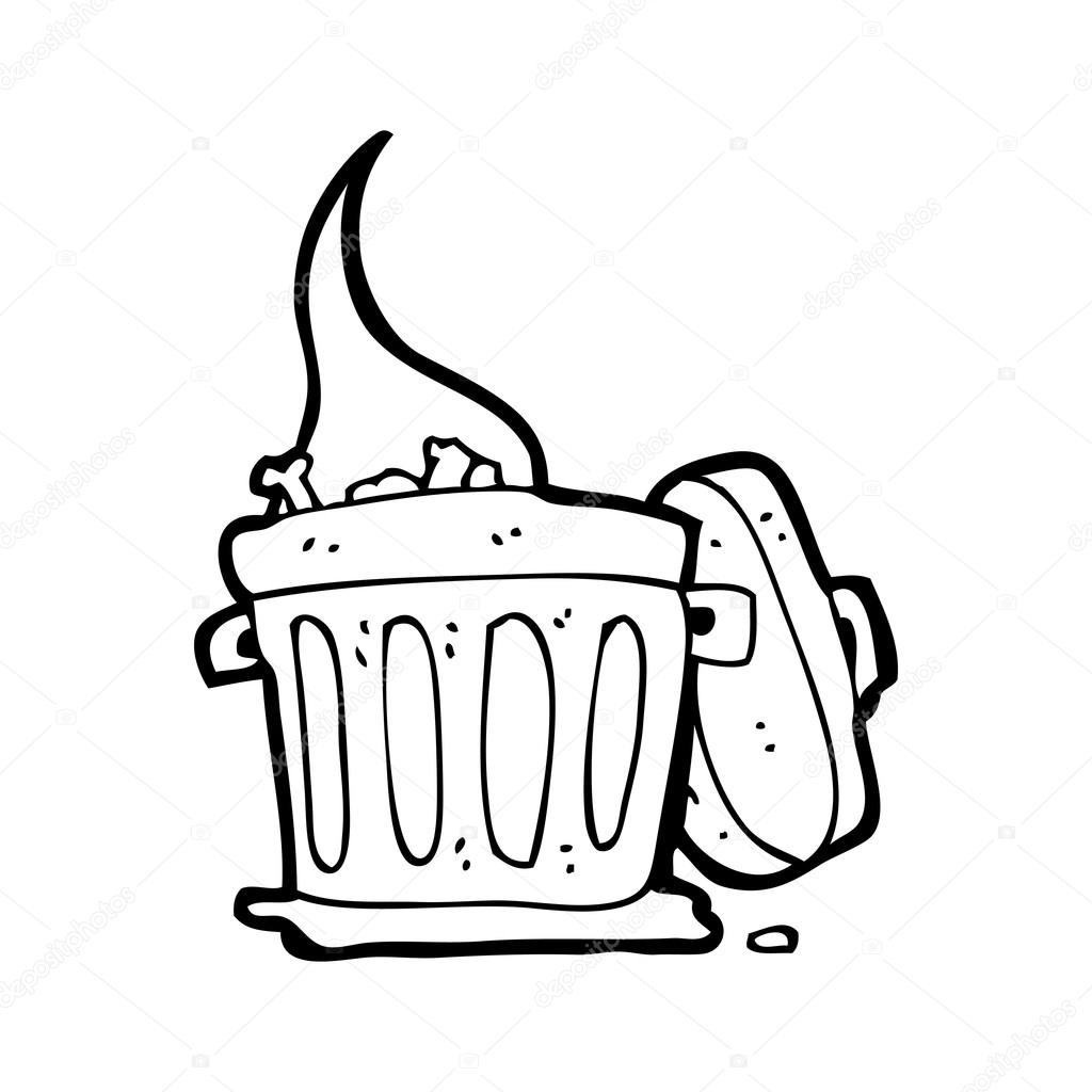 Smelly trash can cartoon — Stock Vector © lineartestpilot 19768431