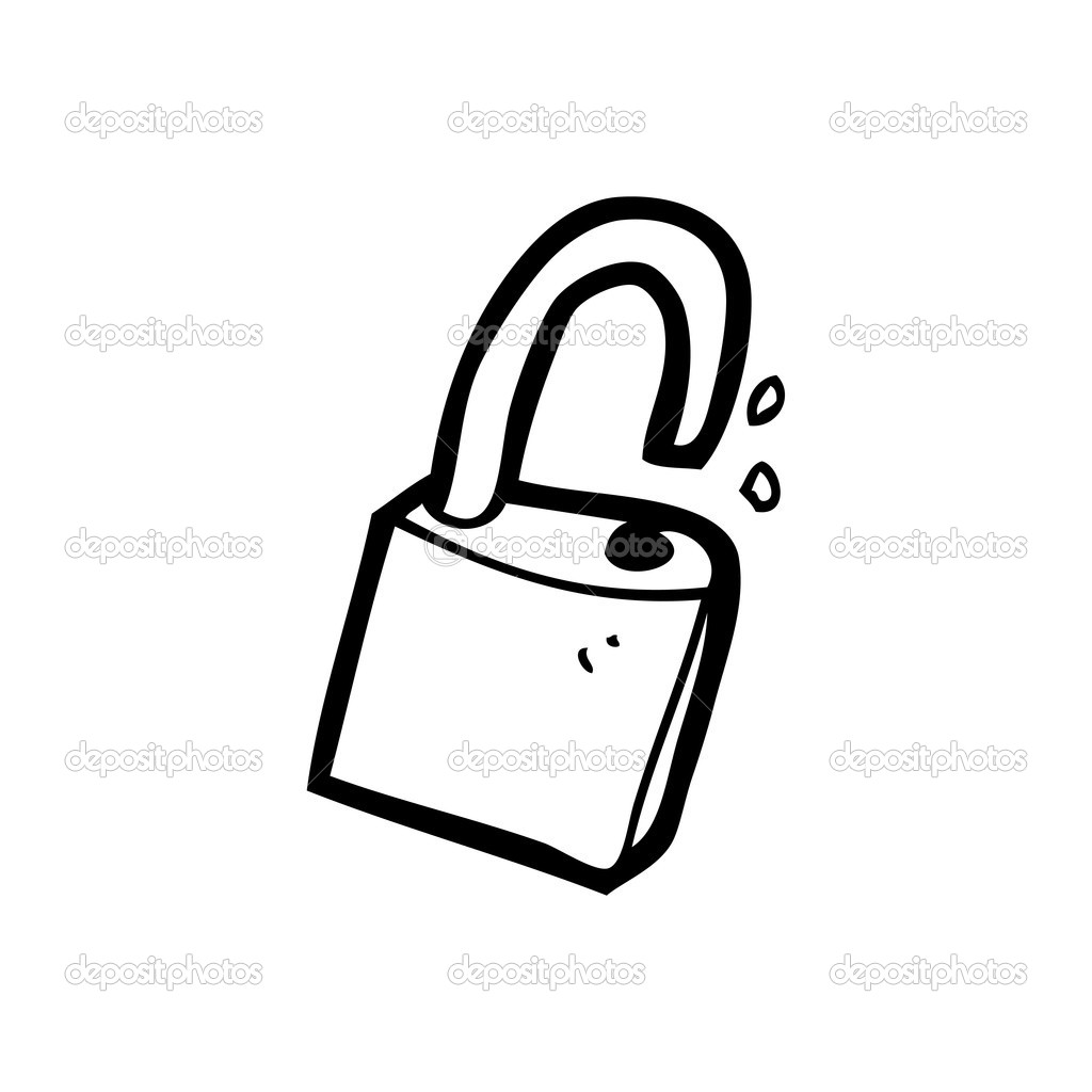 Desenho de cadeado desbloqueado — Vetor de Stock © lineartestpilot